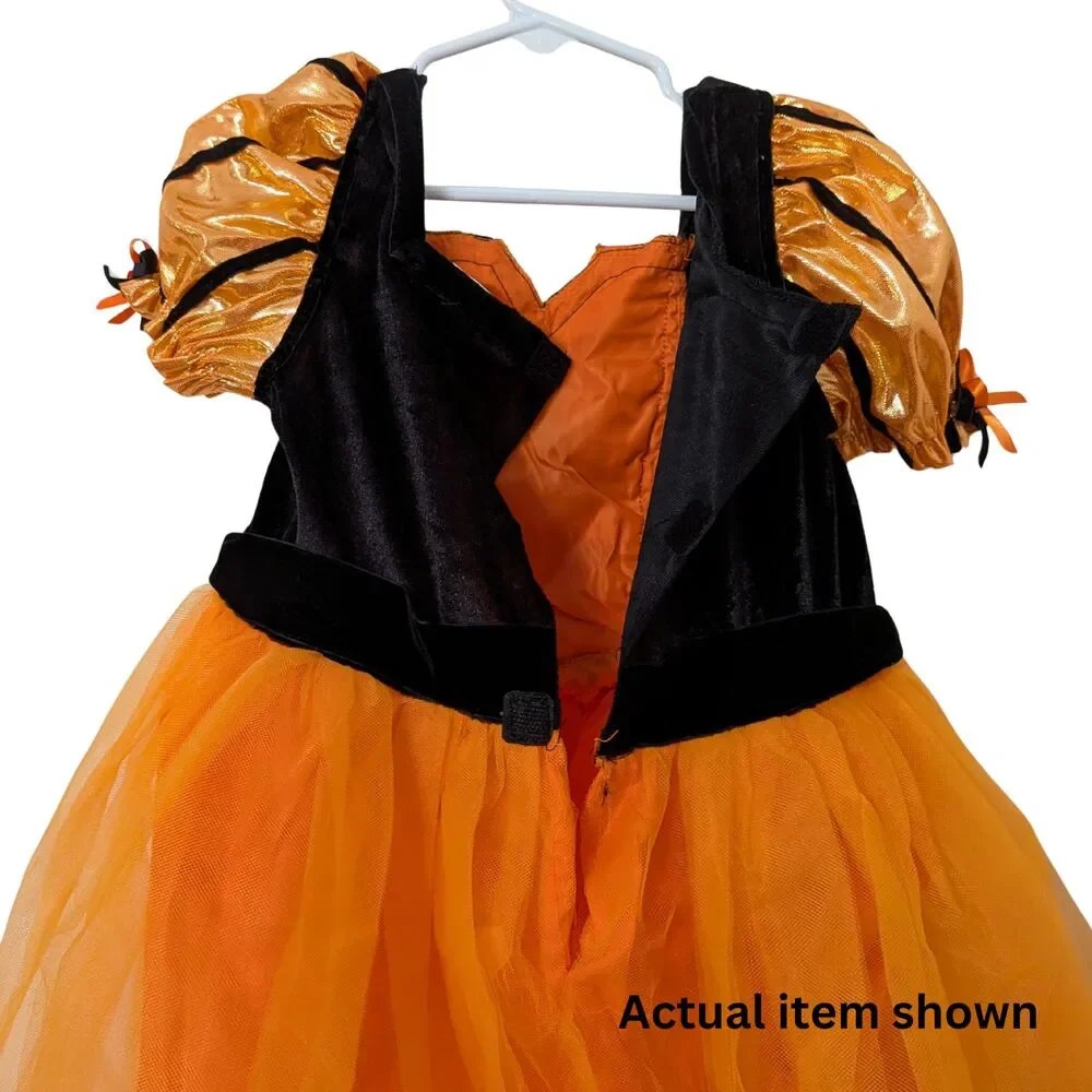 🎃 Hyde & EEK! Boutique Girls Orange & Black Fancy Witch Costume Size S (4-7)